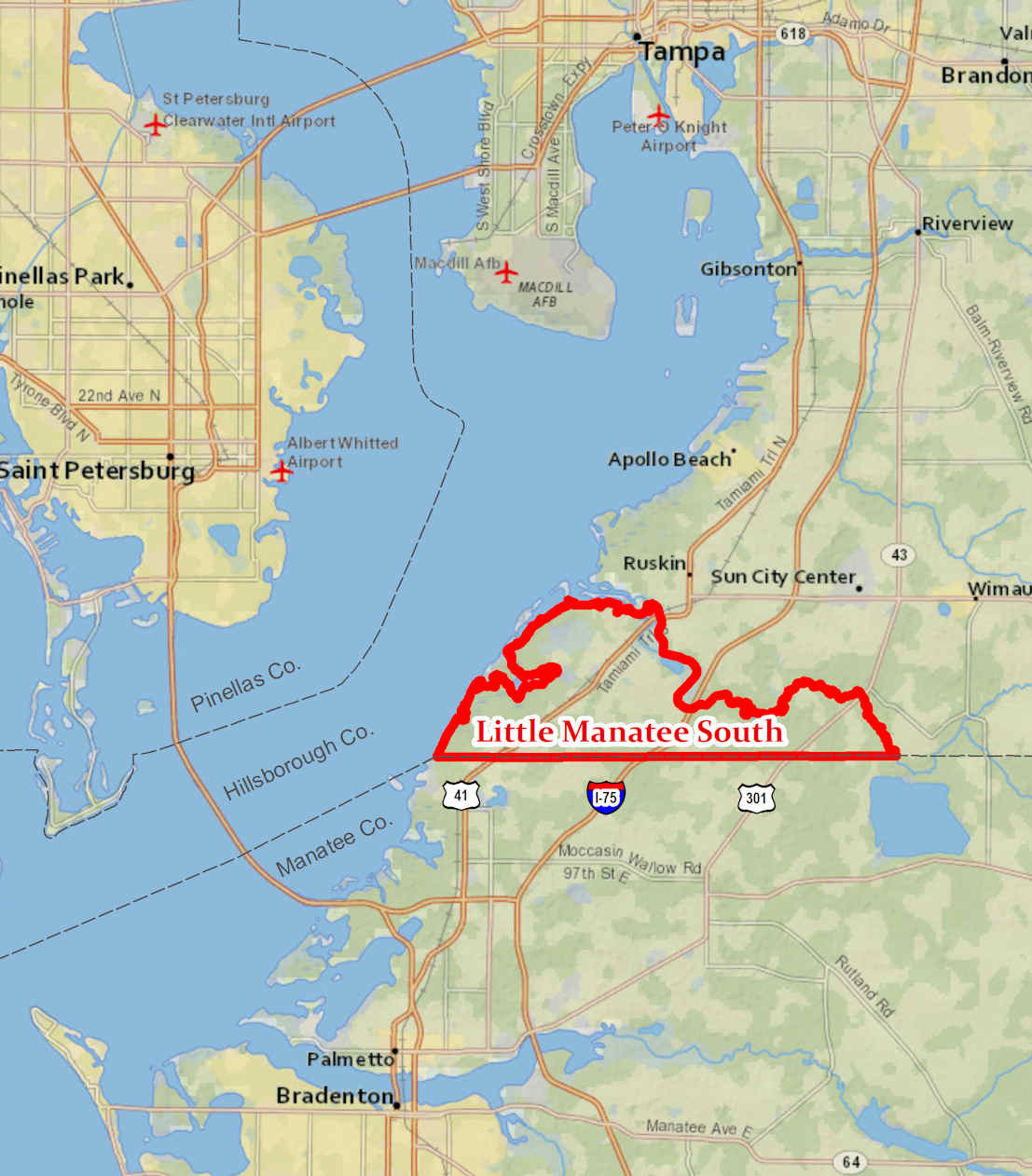 Little Manatee South locator map